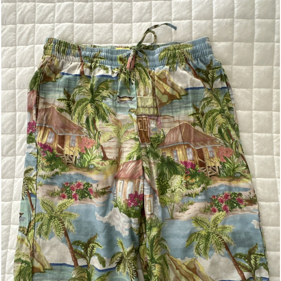 DUVIN Womens Pants XL Colorful Tropical Graphic Wide Leg Beach Bohemian Summer - Picture 2 of 13